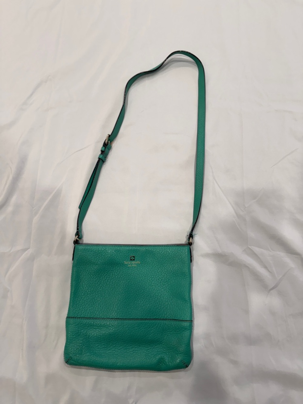 kate spade Green Teal Pebbled Leather Crossbody Bag - Picture 15 of 15